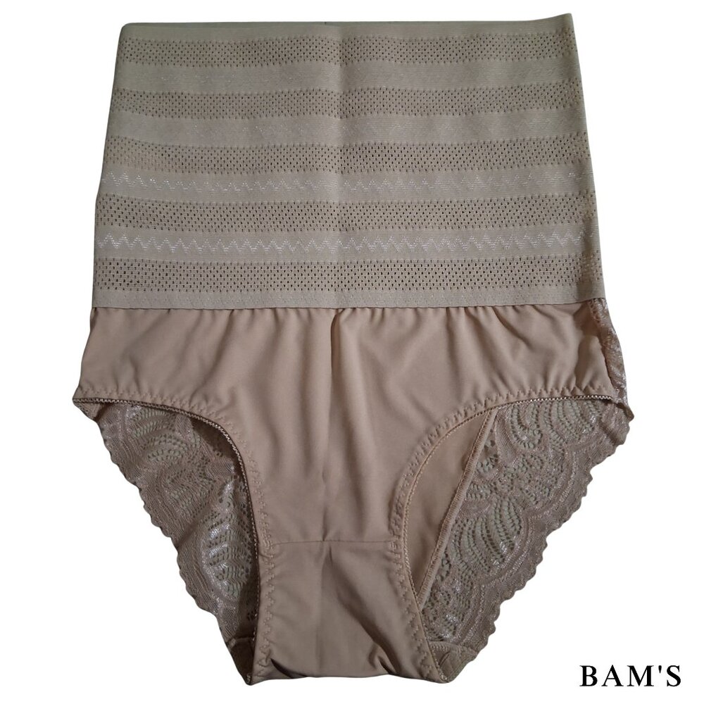 Nadia Go Nude High-Waist Shapewear Brief | Lace Panels‎ | Size M | Tummy Control